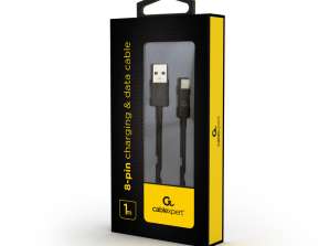 CableXpert 8-pin charging and data cable 1 m Black CC-USB2P-AMLM-1M