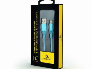 CableXpert 8-pins oplaadkabel 1m turquoise CC-USB2B-AMLM-1M-V