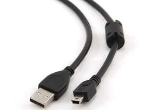 KabloXpert mini-USB kablosu 1,8 m Siyah CCF-USB2-AM5P-6
