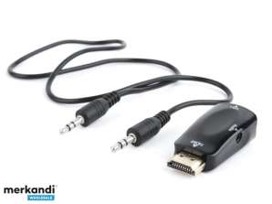 CableXpert Adattatore audio HDMI a VGA a porta singola nero A-HDMI-VGA-02