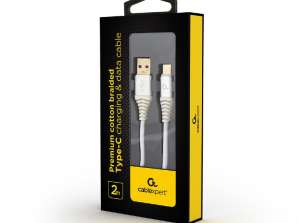 CableXpert USB Type-C кабел с метални конектори 2 m CC-USB2B-AMCM-2M-BW2