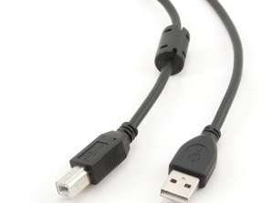 CableXpert USB A til USB B-kabel med ferritkjerne 4,5 meter CCF-USB2-AMBM-15