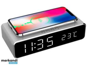 Gembird Digital Alarm Clock with Wireless Charging DAC-WPC-01-S