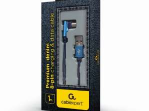 Kabel CableXpert Micro USB s kovinskimi priključki 1.8m CC-USB2J-AMmBML-1M-BL