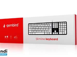 Gembird Chocolate Keyboard US Key Layout en blanco y negro KB-MCH-02-BKW