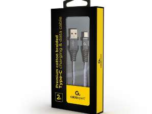CableXpert USB Type-C kabel met metalen connectoren 2m CC-USB2B-AMCM-2M-WB2