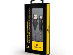 CableXpert Micro-USB charging cable 2m black/white CC-USB2B-AMmBM-2M-BW