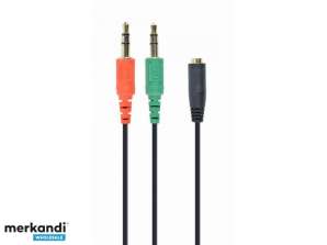 CableXpert kabelis 3.5mm 4-pin vīrietis līdz 3.5mm sieviete + mikrofons CCA-418