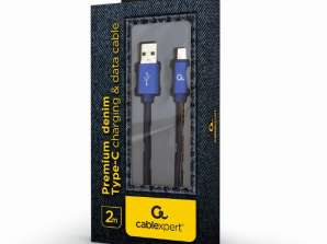 CableXpert USB Type-C cable 2m CC-USB2J-AMCM-2M-BL