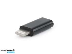 CableXpert USB Type-C Adapter (CF/8-Pin M) zwart A-USB-CF8PM-01
