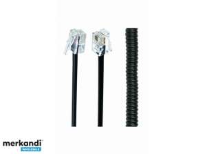 CableXpert Handset Spiral cable RJ10 (4P4C) 2 m black TC4P4CS-2M