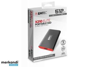 EMTEC SSD 512GB 3.2 Gen2 X210 Taşınabilir SSD Blister ECSSD512GX210