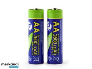 Nabíjateľné AA batérie EnerGenie Ni-MH, 2600mAh, 2er blister - EG-BA-AA26-01
