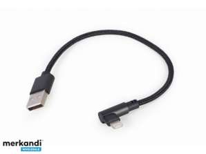 KaapeliXpert Angled 8-nastainen USB-lataus ja datakaapeli 0,2 m - CC-USB2-AMLML-0,2M