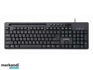 Gembird Multimedia keyboard with phone stand black US-layout KB-UM-108