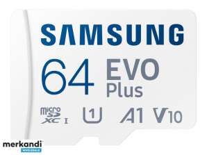 Samsung MicroSDXC 64GB EVO Plus CL10 UHS-I U3 + Adapteris MB-MC64KA/EU