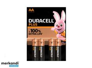 Batteri Duracell Alkaline Plus Ekstra levetid MN1500 / LR06 Mignon AA (4-Pack)