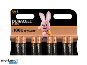 Akku Duracell Alkaline Plus Extra Life MN1500 / LR06 Mignon AA (8 kpl)