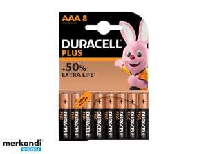 Duracell alkalisk pluss ekstra levetid MN2400/LR03 Micro AAA batteri (8-pakning)