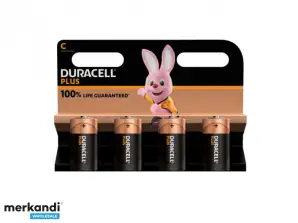 Duracell alkalisk pluss ekstra levetid MN1400/LR14 baby C-batteri (4-pakning)