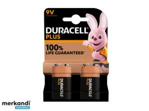 Baterija Duracell alkalna plus dodatni vijek trajanja MN1604/6LR61 E-blok 9V (2 paketa)