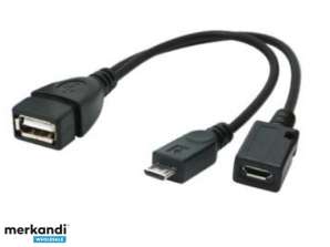 CableXpert A-OTG-AFBM-04 - 0,15 m - Micro USB-B - USB-A - Svart A-OTG-AFBM-04