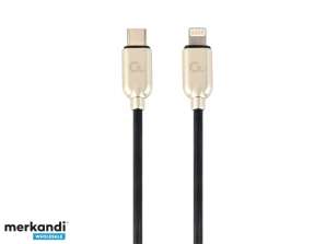 CableXpert USB Type-C до 8 пинов кабел за зареждане и данни, 1 м, черен - CC-USB2PD18-CM8PM-1M