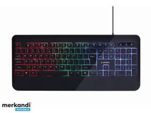Gembird Rainbow Illuminated Multimedia Keyboard, Black, US Layout - KB-UML-03