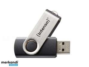 Intenso Basic Line - 64 GB - USB Type-A - 2.0 - 28 MB/s - Otočná opěra - černá - stříbrná 3503490
