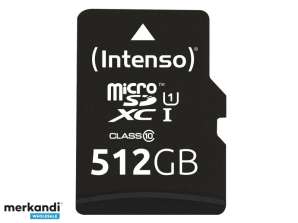 Intenso microSD karte UHS-I Premium - 512 GB - MicroSD - 10. klase - UHS-I - 45 MB/s - 1. klase (U1)
