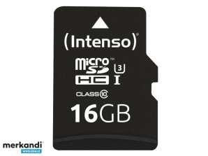 Intenso 16 GB - MicroSDHC - 10 klasė - UHS-I - 90 MB/s - 3 klasė (U3) 3433470