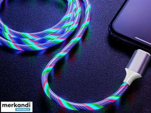 Reekin 2A Cable (MicroUSB) 1 Meter (LED Floating Light Up RGB)