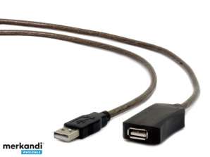 CableXpert- 5 m — USB A –USB 2.0 — vīrietis/sieviete — melns AAE-01-5M