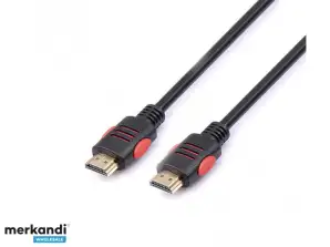 Cable HDMI Reekin - 2,0 metros - FULL HD 4K Negro/Rojo (Alta velocidad con Eth.)
