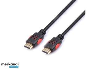 Reekin HDMI-kabel - 3,0 meter - FULL HD 4K svart / rød (høy hastighet w. eth.)