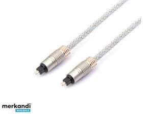 Reekin Toslink optický audio kabel - 1,0 m SLIM (stříbrná / zlatá)