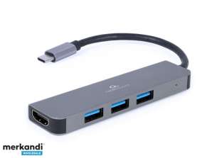 CableXpert USB Type-C 2-in-1 kombinētais adapteris (centrmezgls + HDMI) - A-CM-COMBO2-01