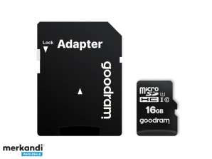 Goodram μικροΣDHC 16GB Κλάση 10 UHS-I + προσαρμογέας M1AA-0160R12