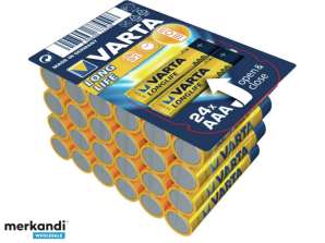 Varta Batteri Alkalisk, Micro, AAA, LR06, 1.5V - Longlife (24-Pack)