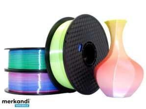 Gembird Filament, PLA Silk Rainbow, 1.75 мм, 1 кг - 3DP-PLA-SK-01-BG