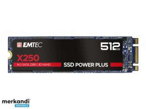 Emtec Внутренний твердотельный накопитель X250 512 ГБ M.2 SATA III 3D NAND 520 МБ/с ECSSD512GX250