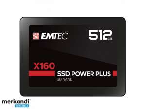 Emtec SSD interne X160 512 Go 3D NAND 2.5 SATA III 520 Mo / s ECSSD512GNX160