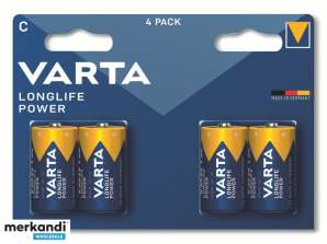 Varta Batería Alcalina, Bebé, C, LR14, 1.5V Longlife Power Blister (Pack de 4)