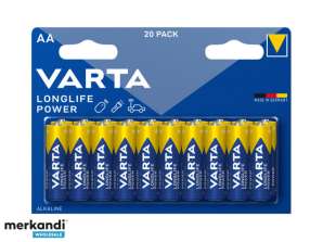 Varta Batteri Alkalisk, Mignon, AA, LR06, 1.5V Longlife Power (20-Pack)