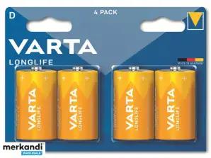 Varta Batterij Alkaline, Mono, D, LR20, 1.5V - Longlife, Blister (4-Pack)