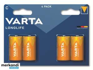 Varta Batterie Alkaline, Baby, C, LR14, 1.5V - Longlife, Blister (4-Pack)