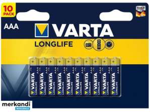 Pila Varta Alcalina, Micro, AAA, LR03, 1.5V Longlife, Blíster (paquete de 10)