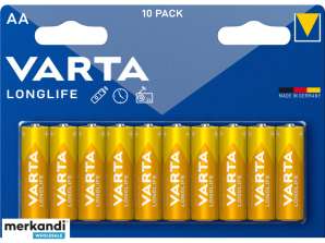 Varta-batteri alkalisk, Mignon, AA, LR06, 1.5V lang levetid, blister (10-pakning)