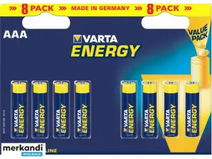 Varta Bateria Alcalina, Micro, AAA, LR03, 1,5 V - Energia, Blister (Pacote de 8)