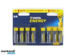 Varta Batterie Alcalina, Mignon, AA, LR06, 1,5 V - Energia, Blister (Pacote de 8)
